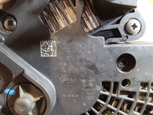 alternatore JAGUAR F-PACE RANGE ROVER VELAR 2.0 D 0125812068