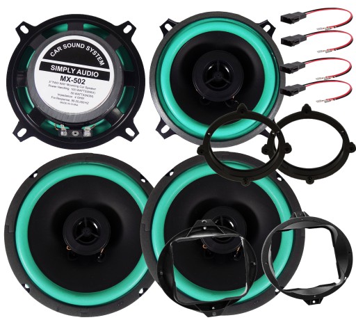 SIMPLY АВТОМОБІЛЬНІ ДИНАМІКИ 4 ШТ. AUDI A3 8L ПЕРЕДНІ + ЗАДНІ ПРОСТАВКИ.