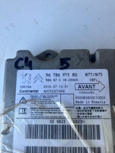 SENSOR airbag of the airbags CITROEN C4 II B7 9678691580