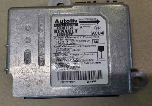 module SENSOR control unit of an airbag of the airbags POWIETRZNYCH RENAULT SCENIC 2 II OE