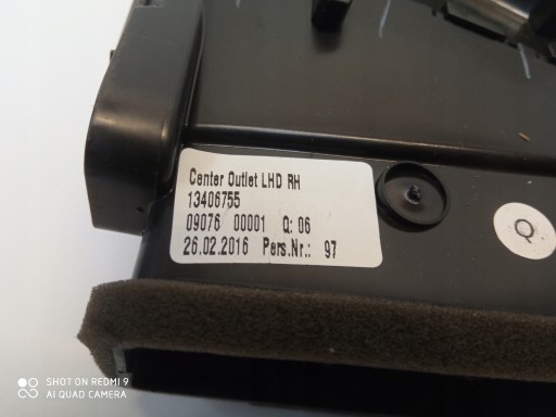 OPEL ASTRA K grid air conditioning devices 13406755