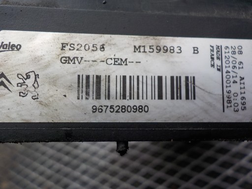 PEUGEOT 208 1.6 HDI ORG fan module radiator 9675280980
