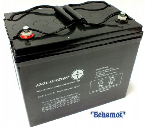 Акумулятор гель 12V75AH CBE75 - 12 Gel75-12 Powerbat