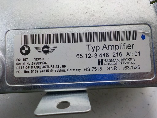 MINI R56 Verstärker RADIA HARMAN BECKER 3448216