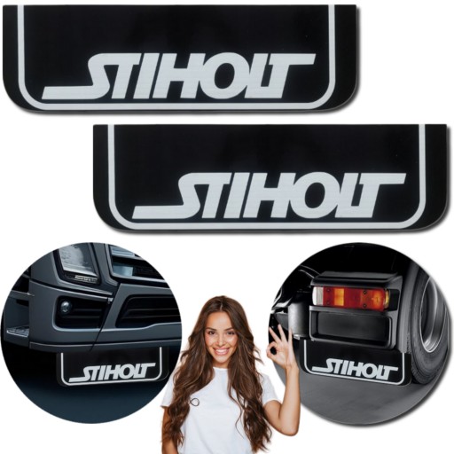 Грязезащитный щиток scania stiholt черно-белый 60х18см 2шт