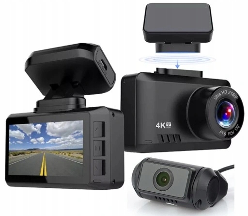 Автомобильная камера спереди и сзади, WiFi + GPS, 4K