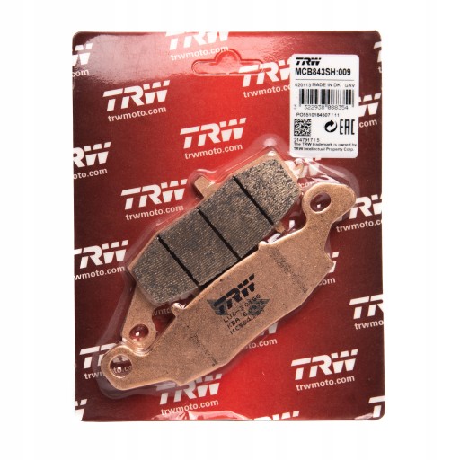 MCB843SH - ГАЛЬМІВНІ КОЛОДКИ TRW KAWASAKI VN1600 03-08 ЗАДНІ