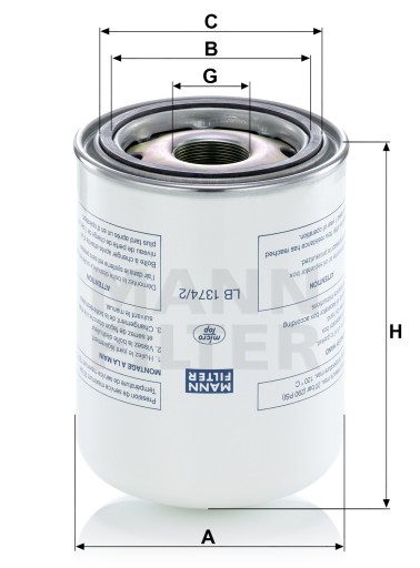 Фільтр масляний MANN-FILTER LB 1374/2
