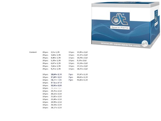 9.74007 - КОМПЛЕКТ ПРОКЛАДОК DT SPARE PARTS NBR