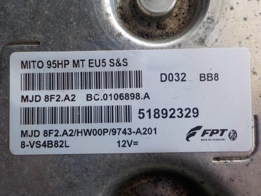 ALFA ROMEO computer control unit 51892329 MJD 8F2.A2