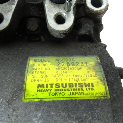 MITSUBISHI COLT V 1.3B compressor; of the air conditioning AKC201A203A