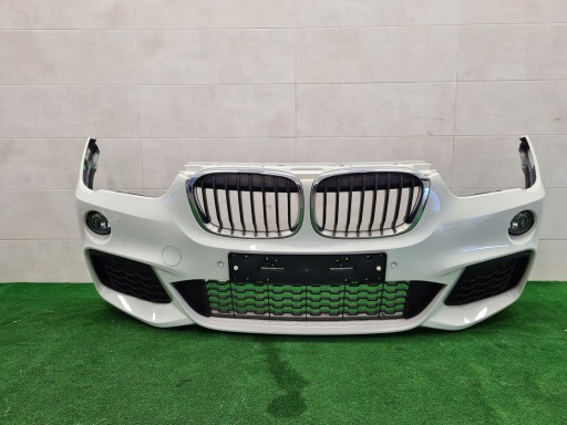 Bmw x1 f48 bumper front m-pack 6pdc halogen color a300 alpinweiss