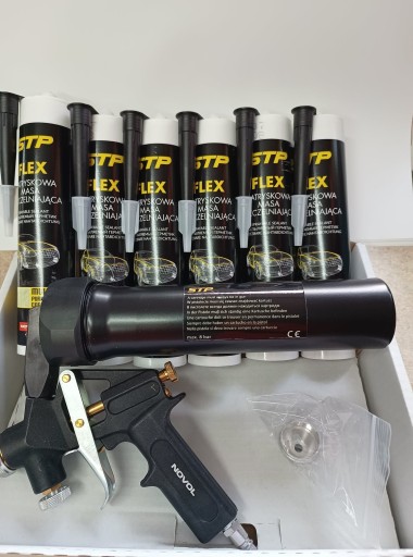 STP пистолет комплект + масса FLEX черный 6 x 290ml