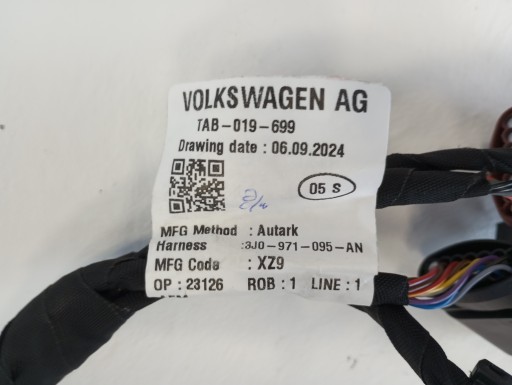 cablaggio Anteriore Paraurti cablaggio VW PASSAT B9 3J0 3J0971095AN
