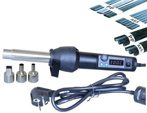 Апарат для зварювання пластику HOTAIR WEP 8858-I + 3x НАСАДКИ + БІНДЕРИ