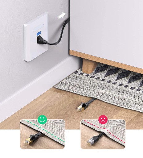 KABEL ETHERNET PRZEWÓD SIECIOWY LAN PATCHCORD SKRĘTKA S/FTP cat.7 PŁASKI 5M