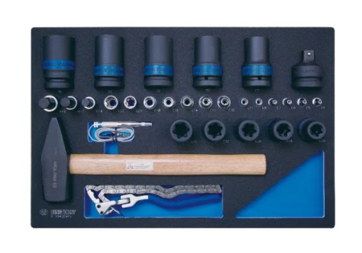 НАБІР ГОЛОВОК + МОЛОТОК + РЕДУКТОР + ТЕСТЕР + ФІЛЬТРАЛЬНИЙ КЛЮЧ 30 шт. ВНЕСОК