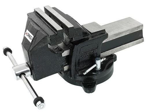 Слесарные тиски поворотные наковальня чугунные 125 мм