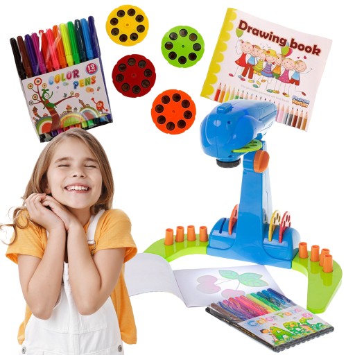 🎁 HIT CENOWY! Projektor Rzutnik Edukacyjny LED do Rysowania + Slajdy. Okazja!