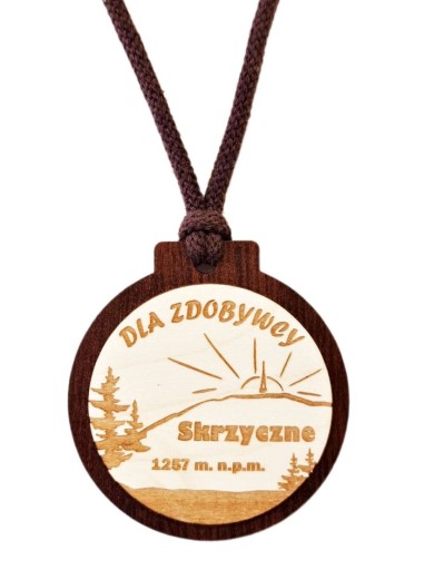 SKRZYCZNE ДЕРЕВ'ЯНА МЕДАЛЬ ЗА ПІДКОРЮВАЧІ ГІР