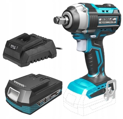 DEDRA DED7146 Акумуляторний ударний гайковерт 18V +2Ah