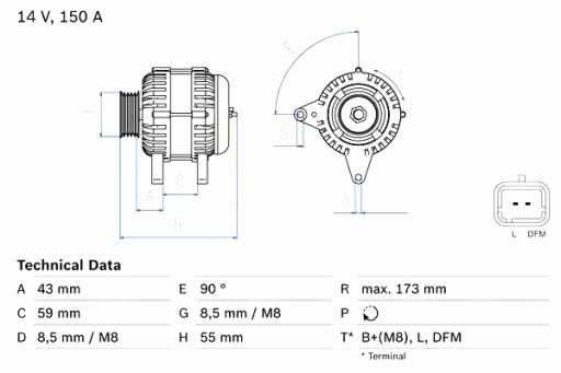 0 986 - Генератор bosch 12v