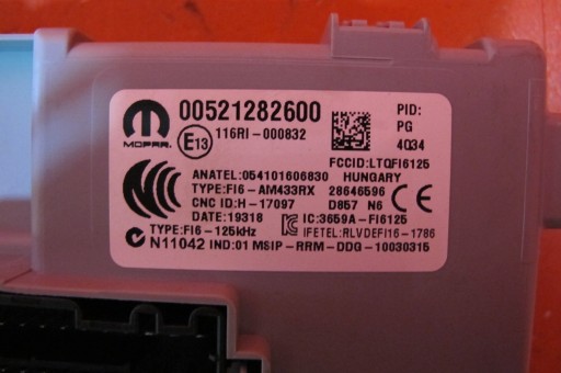 FIAT 500 LIFT 312 module control unit compartment of fuses BSI 00521282600
