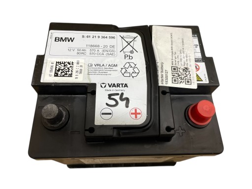 Batteria AGM START-STOP 12V 50AH 570A BMW / MINI 2018R Originale