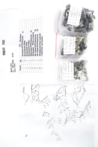 6R0506 - Kawasaki ZX-6R 05-06 - болты обтекателя KPL