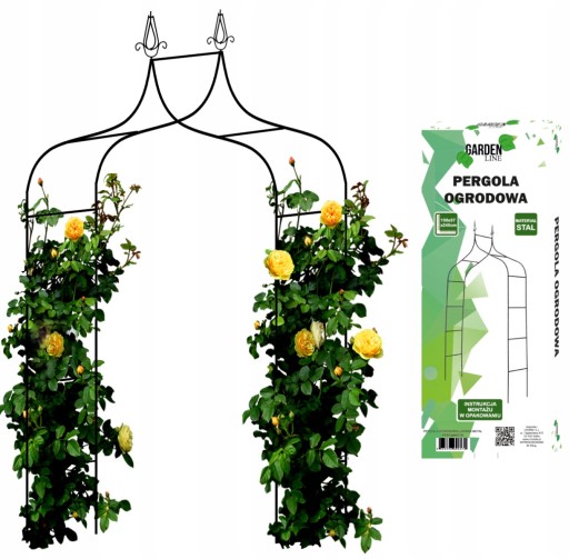 ZÁHRADNÁ PERGOLA OBLÚKOVÁ NA RUŽE POPÍNAVÉ KVETY 240cm + KOTVY