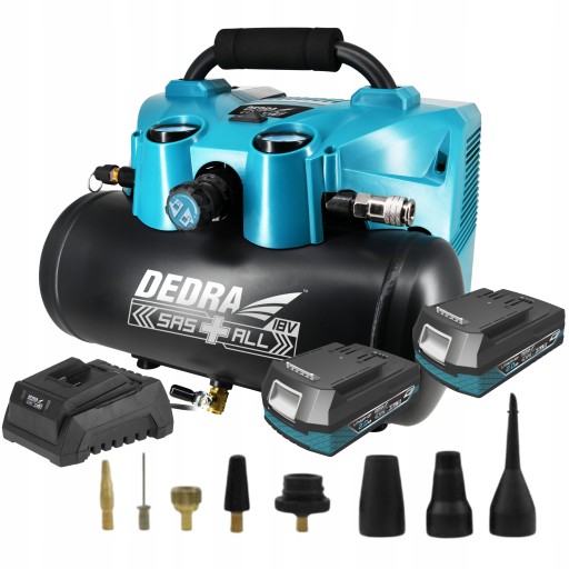 АККУМУЛЯТОРНЫЙ КОМПРЕССОР 6л DEDRA + 2x18В 2Ач 7077В