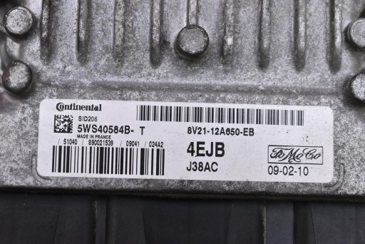 control unit computer of the engine 8V21-12A650-EB FORD FIESTA MK7 1.4 TDCI 68 KM
