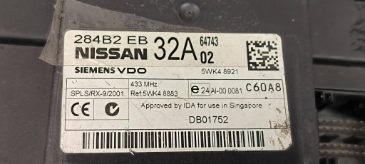 comfort control unit 284B2EB32A NISSAN NAVARA