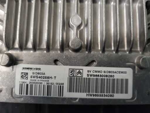 computer control unit of the engine CITROEN PEUGEOT 2.0 HDI 9663008280