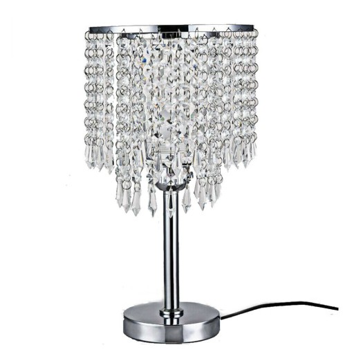 Krištáľová nočná lampa Chrome Glamour Crystal