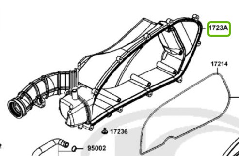1723A-LKF5-E00 - КОРПУС ПОВІТРЯНОГО ФІЛЬТРА KYMCO XCITING 400I ABS 4T