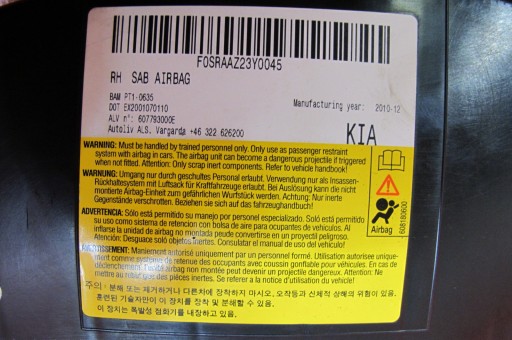 KIA CEED 1 E ED LIFT AIRBAG AIRBAG SEDILE DESTRO 607184901 607793000E