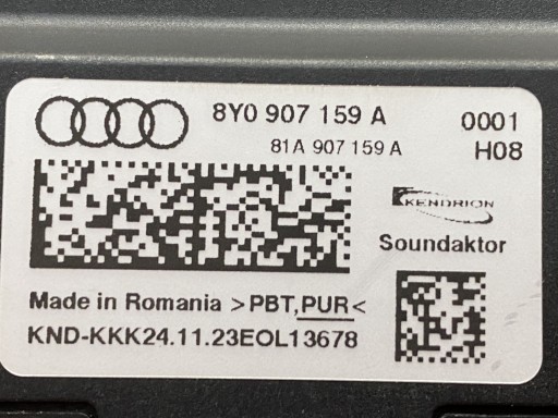 AUDI A3 8Y Centralina DZWIEKU Motore 8Y0907159A