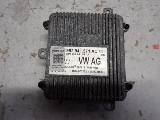 control unit module lights AUDI SEAT SKODA VW 992941571AC