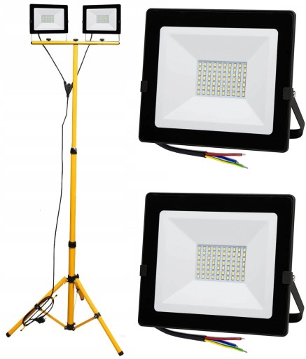 Галогенный светодиодный прожектор 2x 50 Вт + штатив + провод