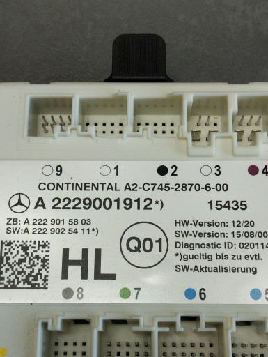 Mercedes-Benz GLC X253 module door left rear part A2229001912