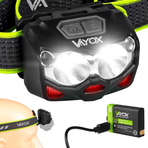 Latarka Czołowa Led Czołówka Hybrydowa Akumulatorowa Usb-c 500lm Pro Vayox