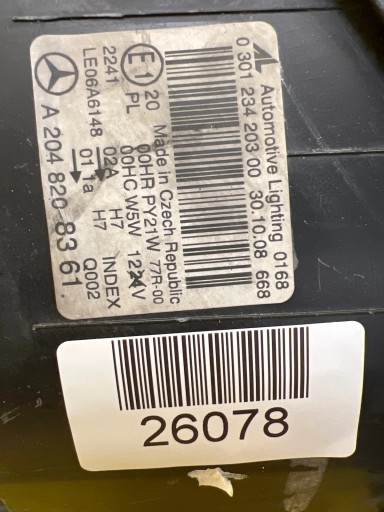 light left Mercedes C-Klasa W204 A2048208361