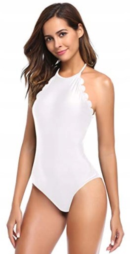 strój kąpielowy MONOKINI jednoczęściowy biały XL