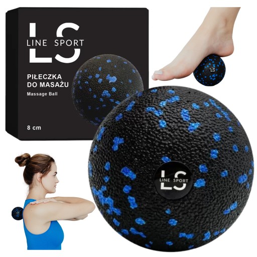 М'яч гладкий Line Sport 8 см х 8 см чорний, синій