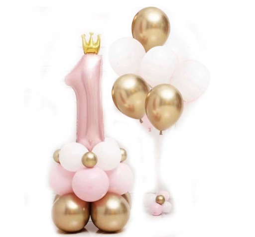 НАБІР ПОВІТРЯНИХ КУЛЬОК НОМЕР 1 РОЖЕВИЙ ОДНОРІЧНИЙ торт JIX