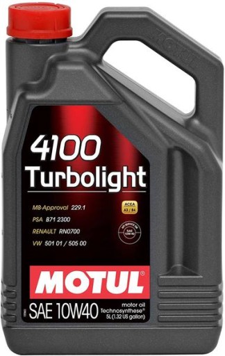 MOTUL 4100 TURBOLIGHT 10W40 API SN ACEA A3 / B4 5L