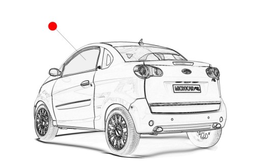 1401867 - Скло лівих дверей MICROCAR F8C Ligier JS RC ORIGINA