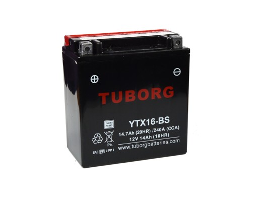 T-YTX16-BS - Аккумулятор для мотоцикла Tuborg YTX16-BS 14AH 240A