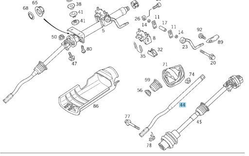Вал рулевого управления A1684602009